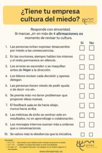 infografia check list de Cultura del miedo en la empresa