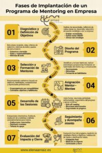 infografia con las Fases de un programa de mentoring