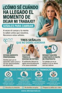 infografia con Señales para cambiar de trabajo