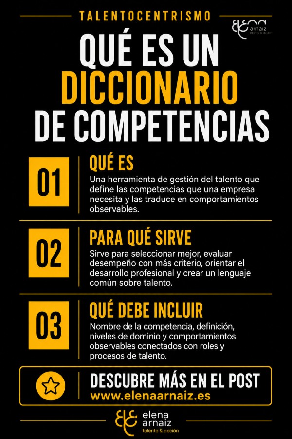 infografia que es un Diccionario de competencias, para qué sirve y qué debe incluir