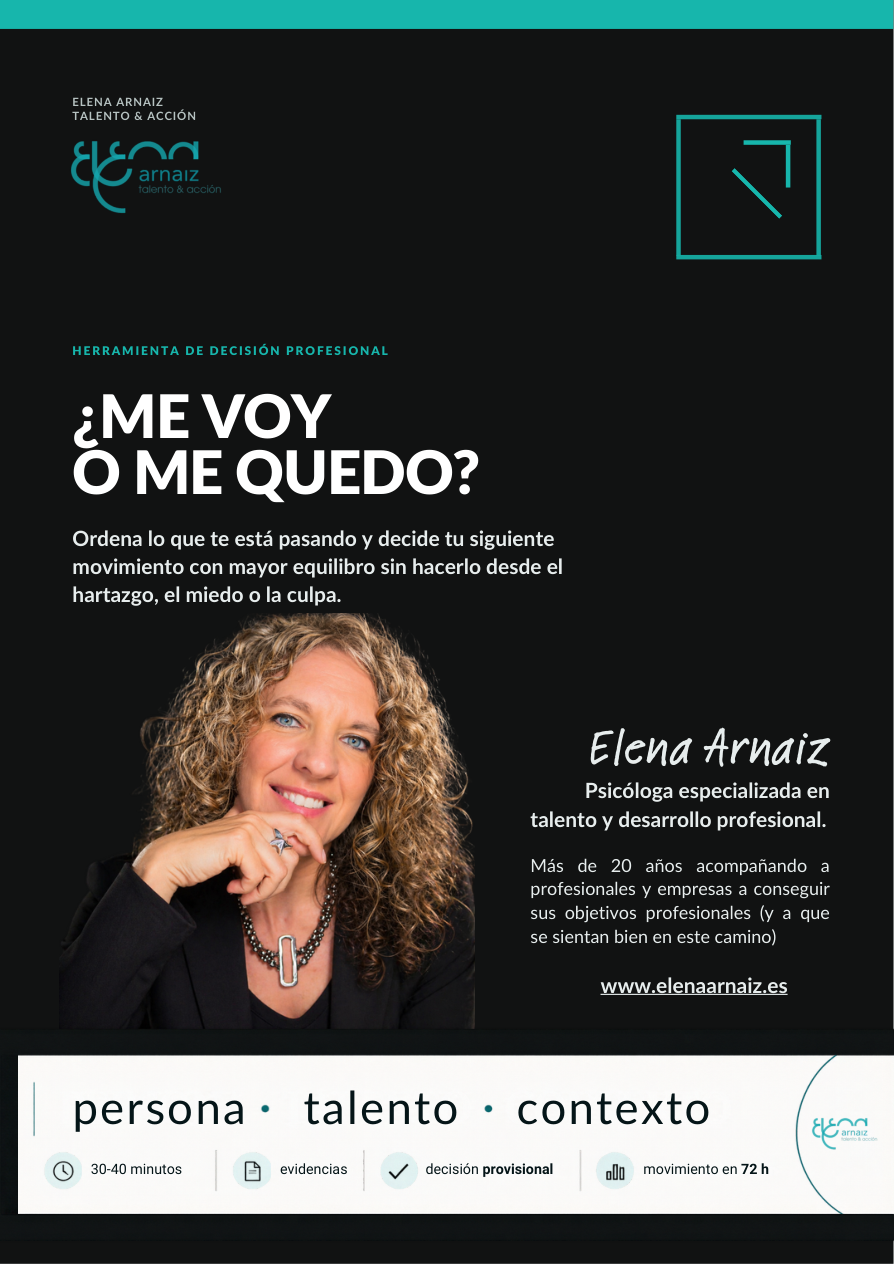 Portada original de ¿Me voy o me quedo?, guía práctica de Elena Arnaiz